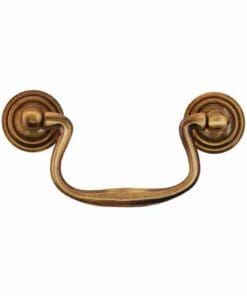 ANTIQUE BRASS FINISH QUEEN ANNE STYLE CHIPPENDALE DRAWER PULL 3 INCH CENTERS