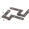 BOTTOM AND TOP OF DOOR HINGES PAIR RIGHT ANGLE INSET 1-3/4 INCHES LONG H-163L