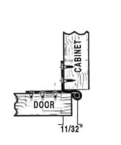 OVERLAY CABINET DOOR HINGE H-365FL