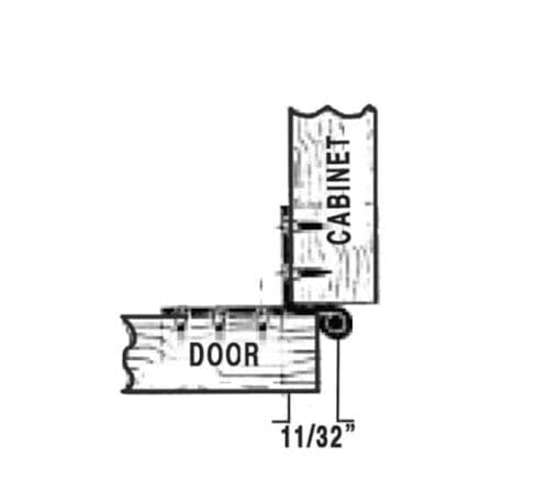 OVERLAY CABINET DOOR HINGE H-365FL