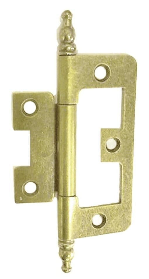 A 4-3/8" FINIAL NON MORTISE HINGE BRASS PLATED BETWEEN DOOR AND CABINET HSFHX-2663P