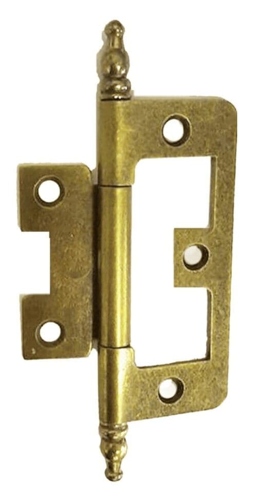 A 4-3/8" FINIAL NON MORTISE HINGE ANTIQUE BRASS BETWEEN DOOR AND CABINET HSFHX-2663D