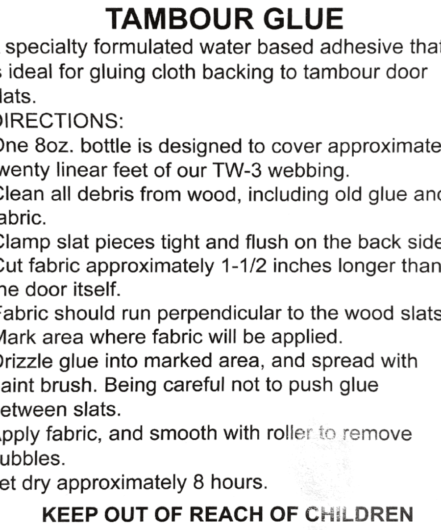 Tambour Roll Door Glue