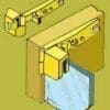 Inset Glass Door Hinge HT-5671P Pair in Brass