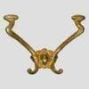 Solid Cast Brass Victorian Double Hall Tree Coat Hook B-0988