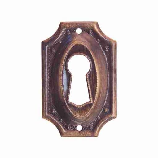 ANTIQUE STAMPED BRASS COLONIAL REVIVAL KEYHOLE COVER BM-1217AB