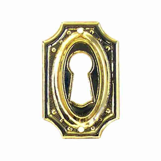 HEPPLEWHITE KEYHOLE COVER IN STAMPED BRASS BM-1217PB