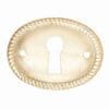 STAMPED BRASS OVAL ROPE EDGED KEYHOLE COVER HORIZONTAL BM-1210PB