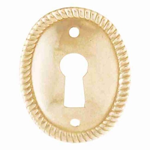 STAMPED BRASS OVAL ROPE EDGED KEYHOLE COVER VERTICAL BM-1211PB