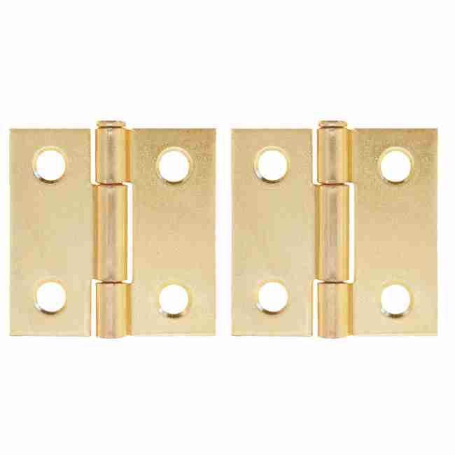 PAIR OF LOOSE PIN BRASS PLATED STEEL BUTT HINGES BM-1566PB