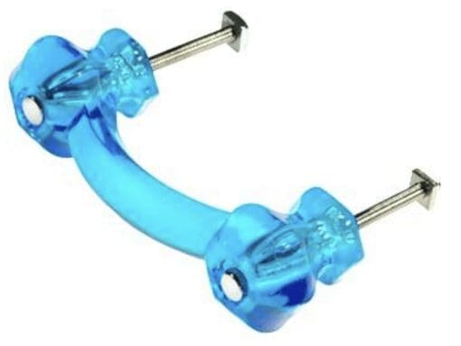 PEACOCK BLUE GLASS DRAWER PULL BM-5185