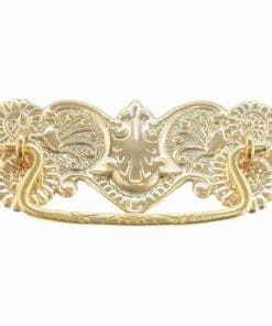 VICTORIAN STAMPED BRASS DRAWER PULL