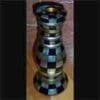 CHECKERED WOODEN CANDLE HOLDER AA-20514