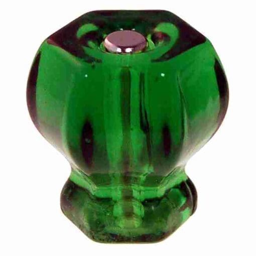 EMERALD GREEN HEXAGON SHAPED GLASS KNOB 1-1/2 INCH C-0326D BM-5263