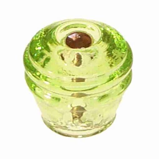 ART DECO LIGHT GREEN GLASS KNOB WITH NICKEL BOLT & NUT BM-5554
