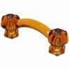 AMBER GLASS DRAWER PULL WITH NICKEL PLATED BOLTS BM-5275