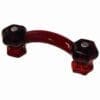 RED GLASS DRAWER PULL WITH NICKEL BOLTS BM-5225