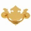 BRASS CHIPPENDALE DRAWER PULL 3 INCH CENTERS BM-1468PB