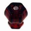 Red Hexagon Shaped Glass Knob with Nickel Plated Bolt BM-5222
