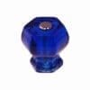 MEDIUM BLUE HEXAGON SHAPED GLASS KNOB ONE INCH WITH NICKEL PLATED BOLT C-0324B BM-5211