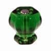 EMERALD GREEN HEXAGON SHAPED GLASS KNOB WITH NICKEL PLATED BOLT BM-5262
