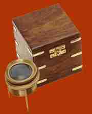 Brass Map Magnifying Glass And Box UDA-967