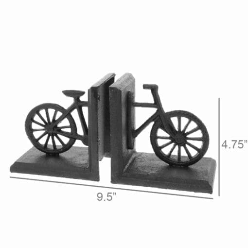 Cast Iron Bicycle Bookends: Vintage Style for Holding Your Books
