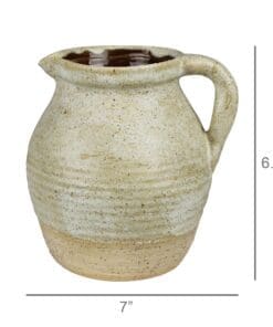 White Ceramic Umbria Pitcher HA-4985-6 White Ceramic Umbria Pitcher 1